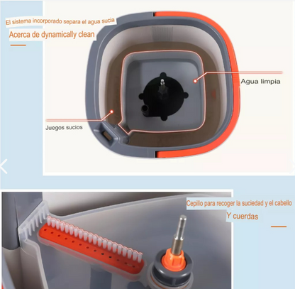 Trapeador Giratorio 360° Mopa Con Balde